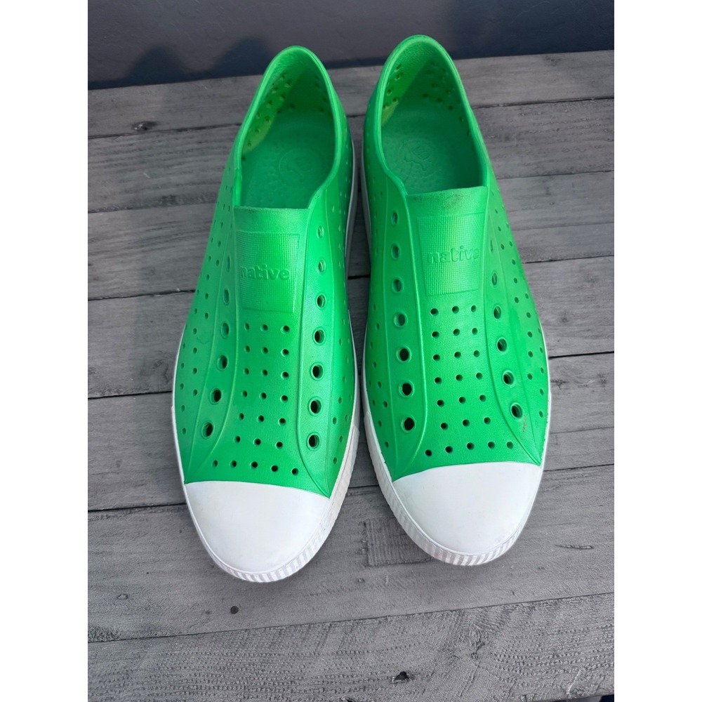 Native Jefferson‎ Mens 13 Green Slip On Water Shoes EVA Perforated Sneakers